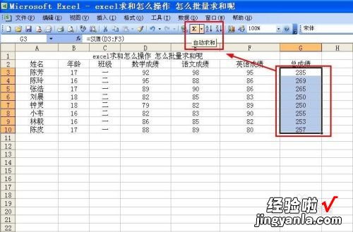 excel表怎么求和 表格怎么整体求和