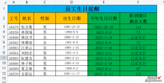 Excel日期管理并自动提醒/员工阳历、阴历生日/DATE、TEXT函数