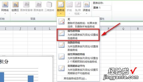在excel中如何在柱状图上添加趋线图 Excel柱状图上方加趋势线