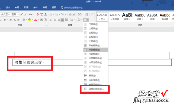 word文档怎么把字加边框 word打字怎样把字框住