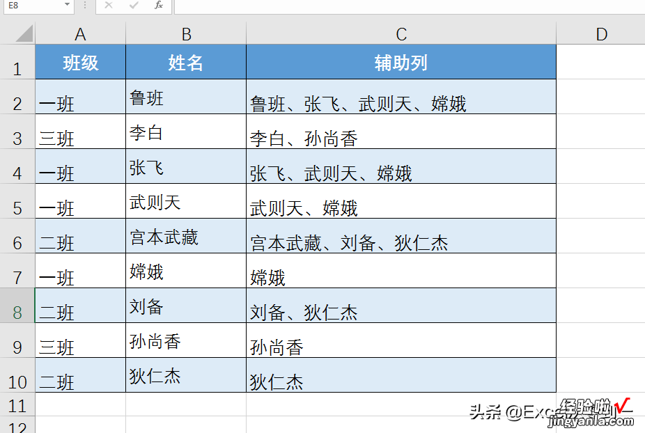 使用vlookup函数快速合并同类项，再也不用一个一个的复制粘贴了