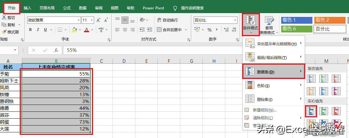 Excel 的数据条比例不合理，是否能按某个固定的最大值显示比例？