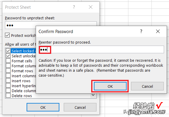 Excel – 预算一经批准，即高亮显示，且不得再更改金额