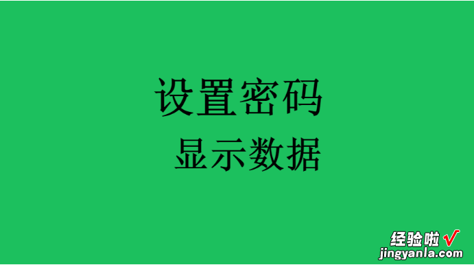 为单元格设置密码，输入正确密码，才能显示单元格内容