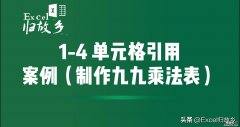 1-4 单元格引用练习，制作九九乘法表