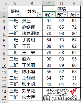 带合并单元格的多行 Excel 数据表标题，如何按第二行标题筛选？