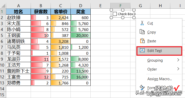 Excel – 制作一个开关，根据需要显示或隐藏数据条