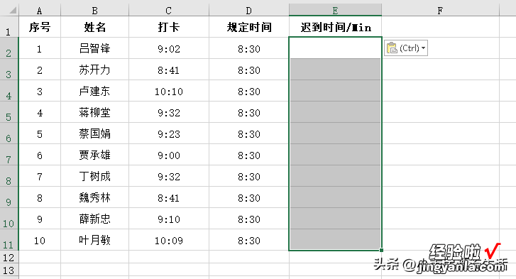 获取时间的分钟数MINUTE函数应用技巧