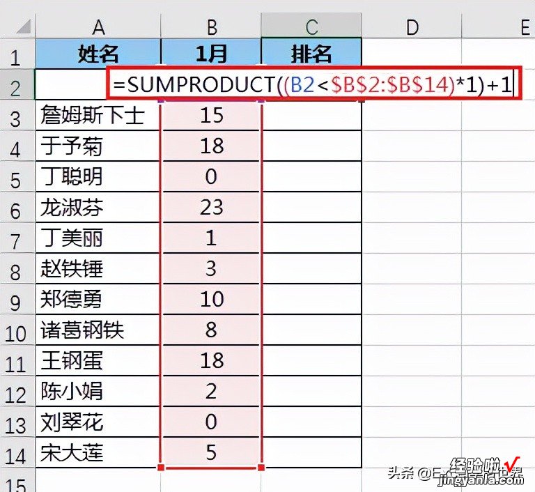 Excel – 查找所有排名第二的人，如遇成绩并列，如何找出所有？