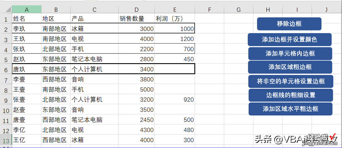 MF29：VBA_Excel单元格边框的设置