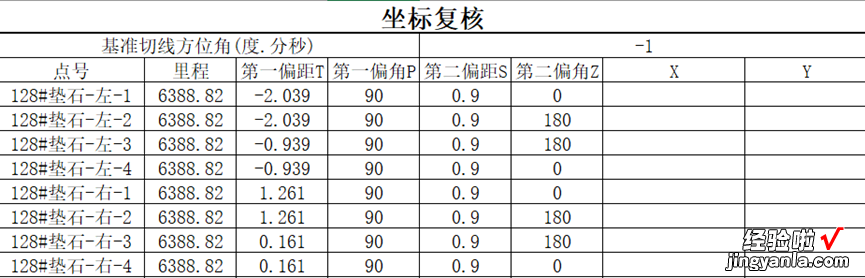 桥梁平分中矢布置-支座垫石坐标计算