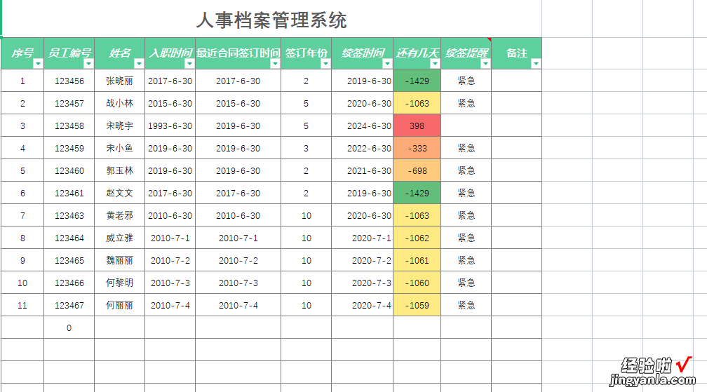 EXCEL智能化人事档案管理系统模板