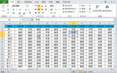 你会制作十字聚光灯效果的员工考勤表吗？