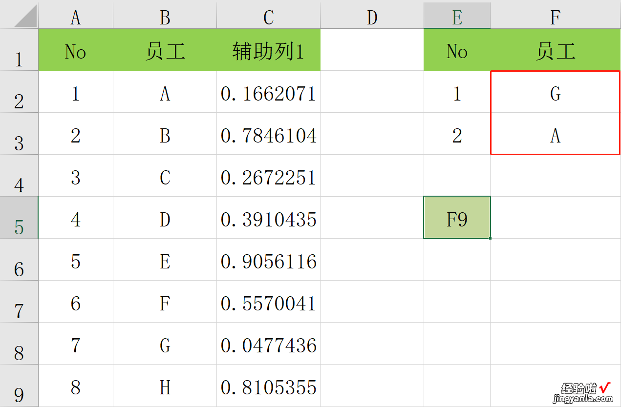 INDEX+MACTH函数搭配实例应用，员工随机抽选，F9一键刷新