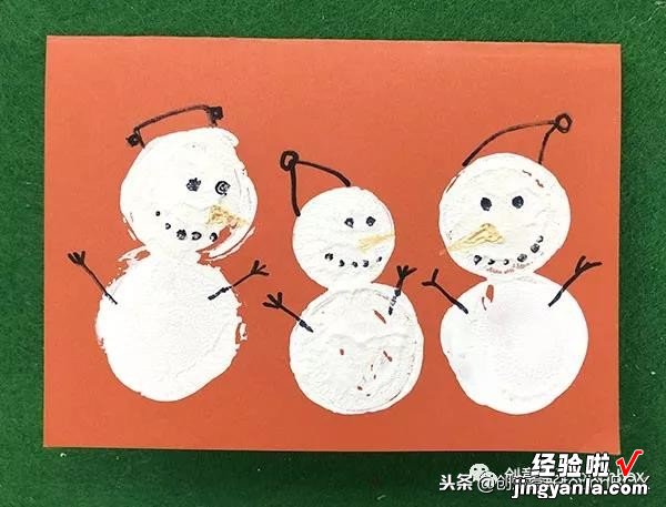 圣诞节雪人贺卡制作