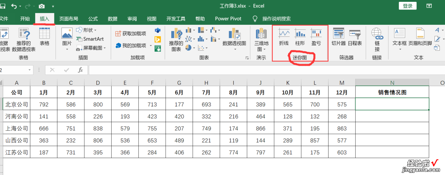 EXCEL的迷你图让数据展示更有趣