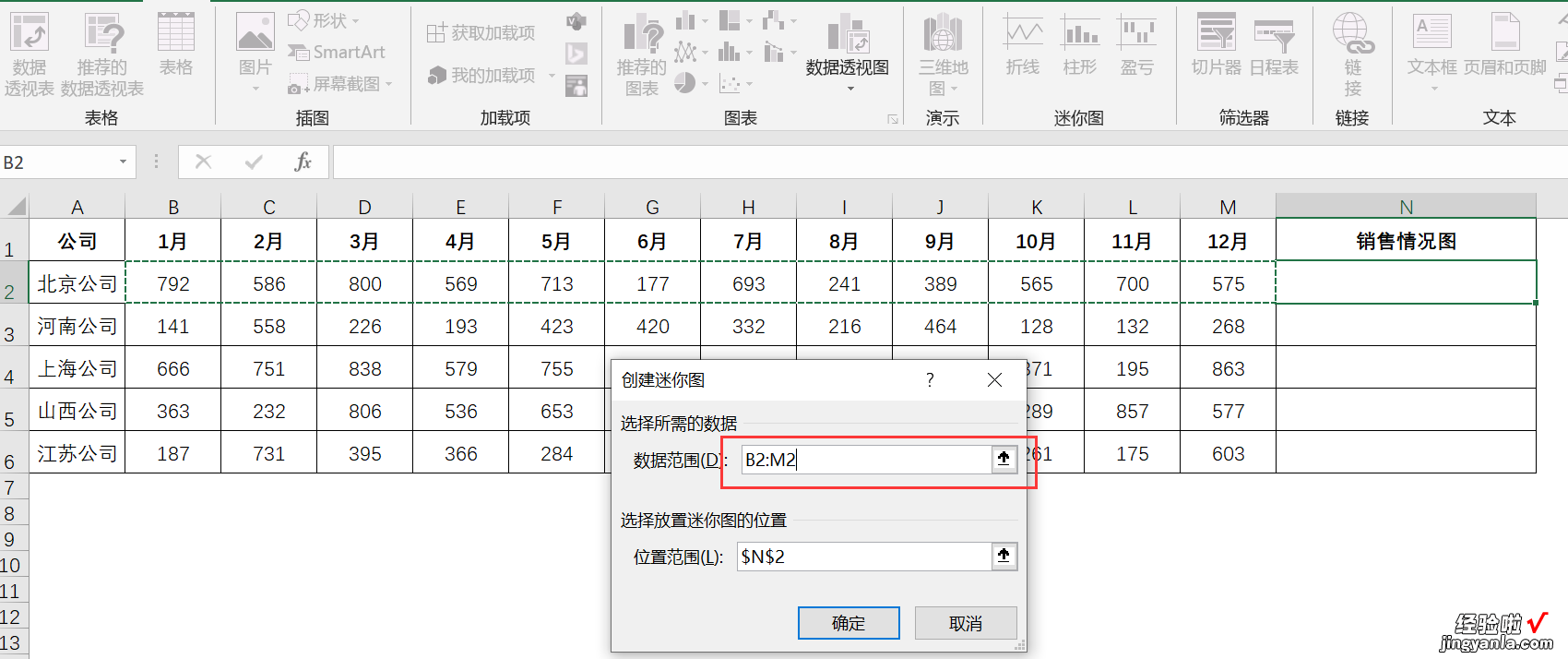 EXCEL的迷你图让数据展示更有趣