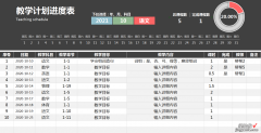 Excel教学计划表，教学进度管理系统，自动统计轻松应用