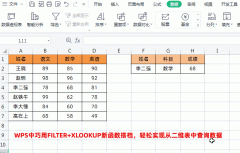 WPS巧用FILTER+XLOOKUP新函数搭档，轻松实现从二维表中查询数据