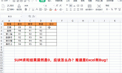 Excel中SUM求和结果居然是0，应该怎么办？难道是Excel有Bug！