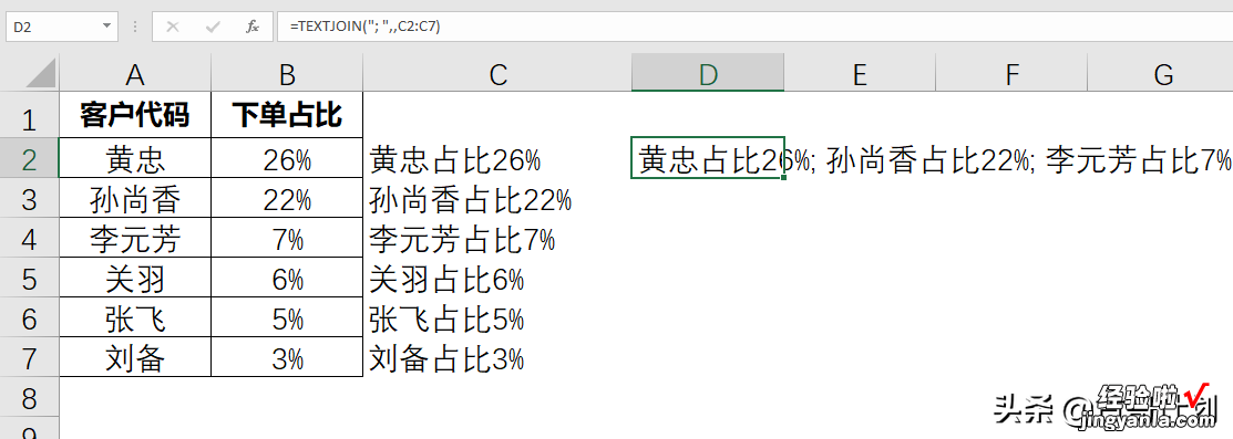 你还在用“&”合并多个单元格吗？新函数简单几步搞定