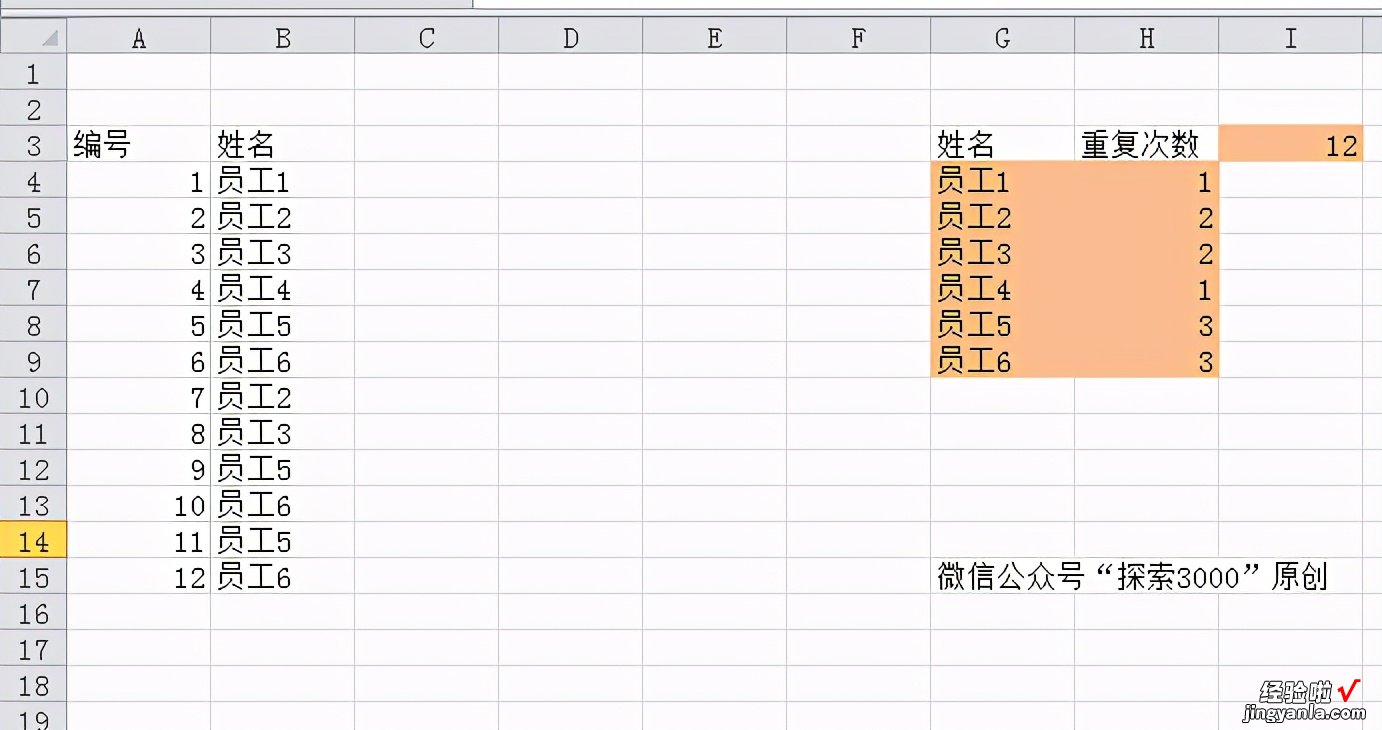 如何获得不重复的列表和数量