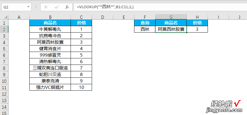 模糊匹配 VLOOKUP函数进阶用法：简称匹配全称