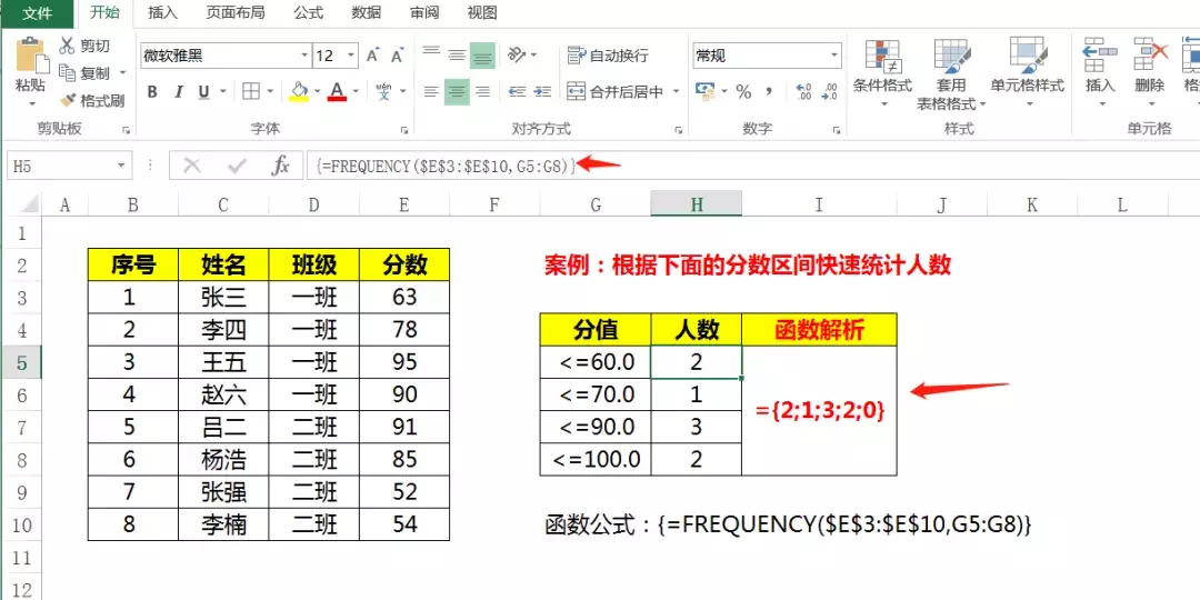 数据区间条件计数，还用Countif就out了，Frequency函数一键搞定