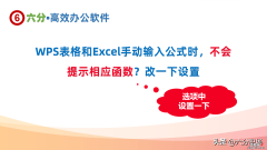 WPS表格和Excel手动输入公式时，不会提示相应函数？改一下设置