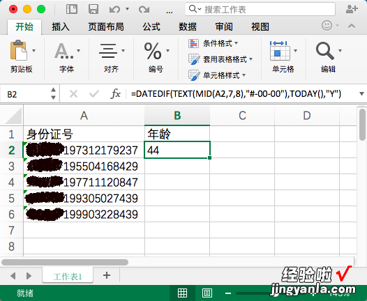 怎么通过excel算出年龄是多少 excel表格实时显示年龄