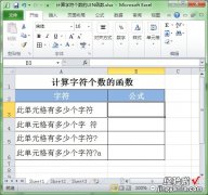 Excel如何计算单元格字符 如何计算字符个数