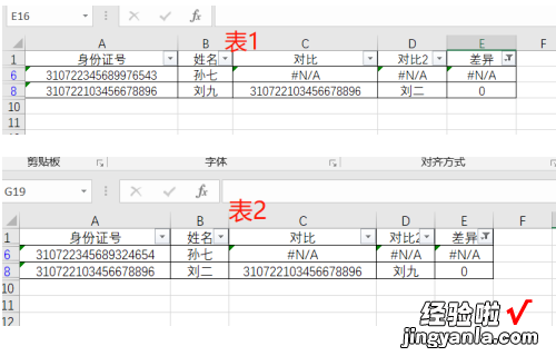 如何将两个人的姓名进行对比 excel怎么对比重复姓名