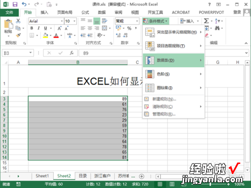 excel数据条设置 excel中数据条功能的使用方法