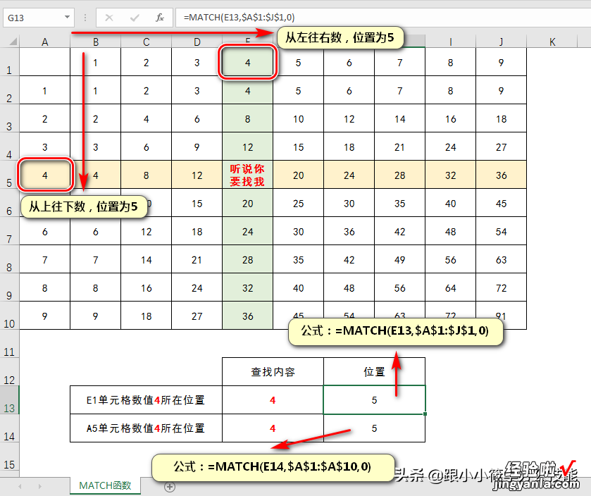 精准查找某一单元格内容，使用index+match函数组合，快来学一学