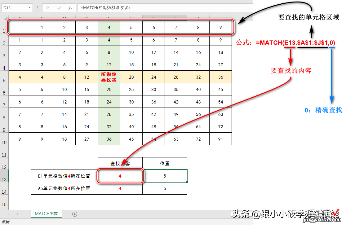 精准查找某一单元格内容，使用index+match函数组合，快来学一学