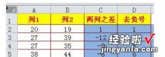 excel如何计算两列差值 excel求差值怎样进行计算