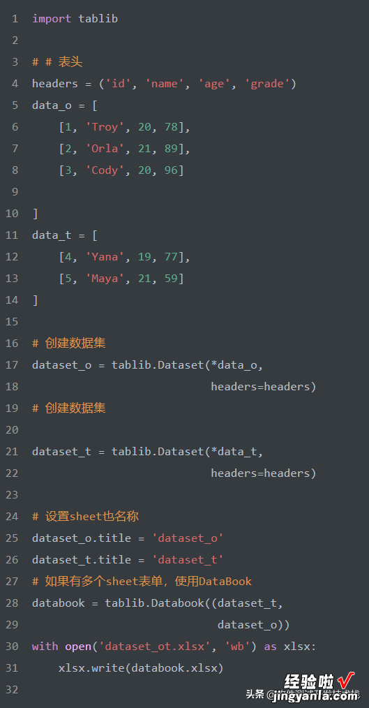 简洁而优雅，Python Tablib实现将数据导出为Excel, Json等N种格式