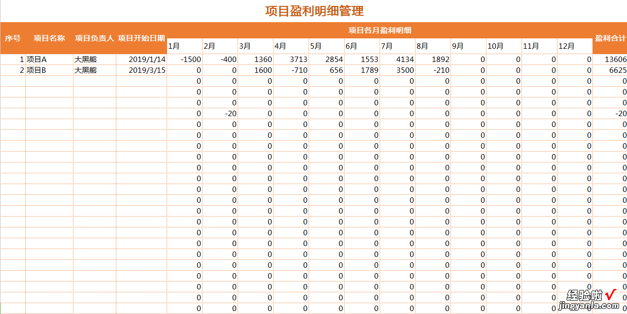 EXCEL财务收支项目管理自动化报表系统