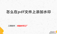 怎么在pdf文件上添加水印？