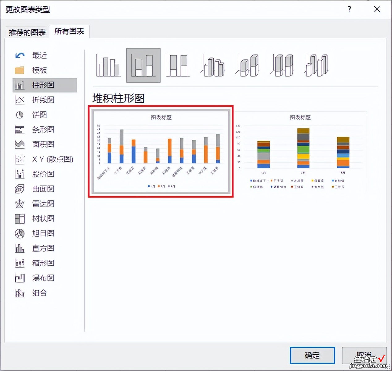 按月比较每个人的业绩，Excel 图表应该每月的图形各放一层楼