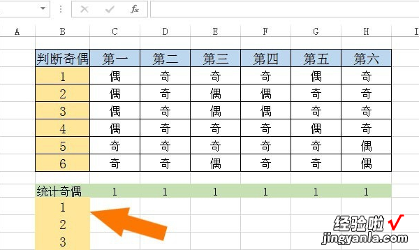 在excel中如何统计一行的奇数个数 在excel中如何统计奇数的个数