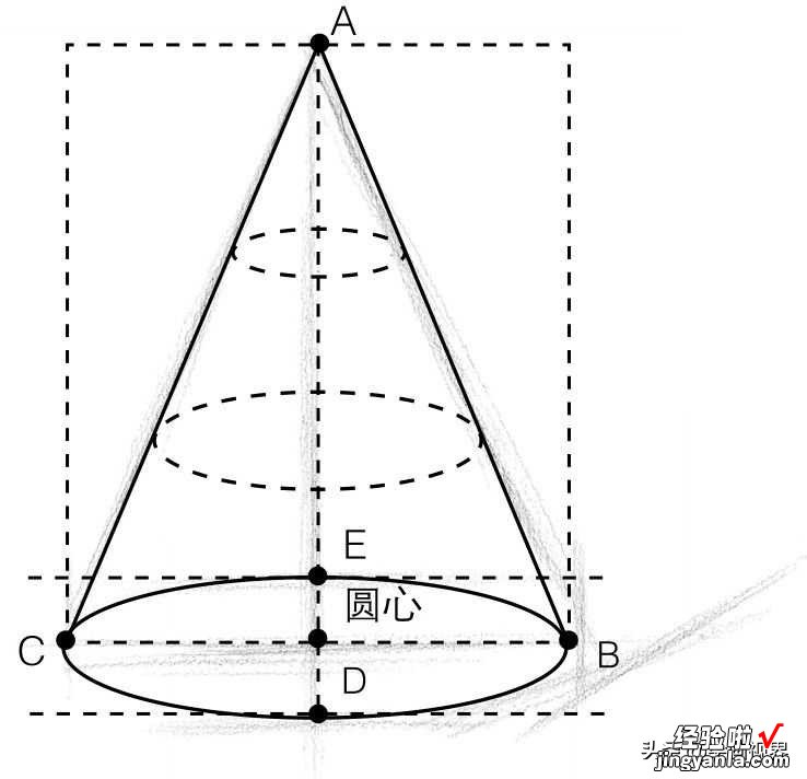圆锥体画法讲解，从局部到实例示范，适合0基础艺术生学习，收藏