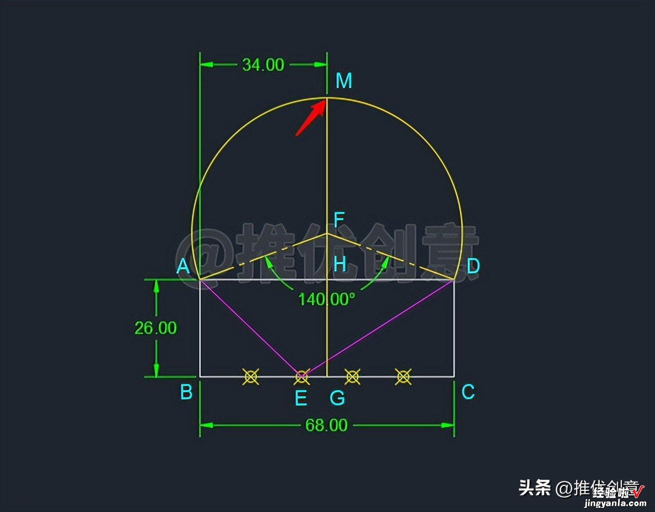 借助定数等分、圆心角、圆周角绘图 CAD 制图 AutoCAD 实战教程