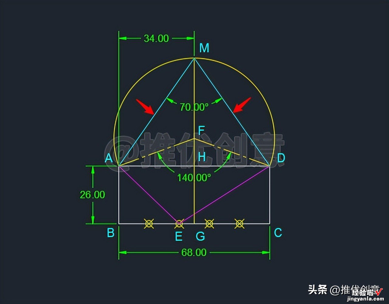 借助定数等分、圆心角、圆周角绘图 CAD 制图 AutoCAD 实战教程