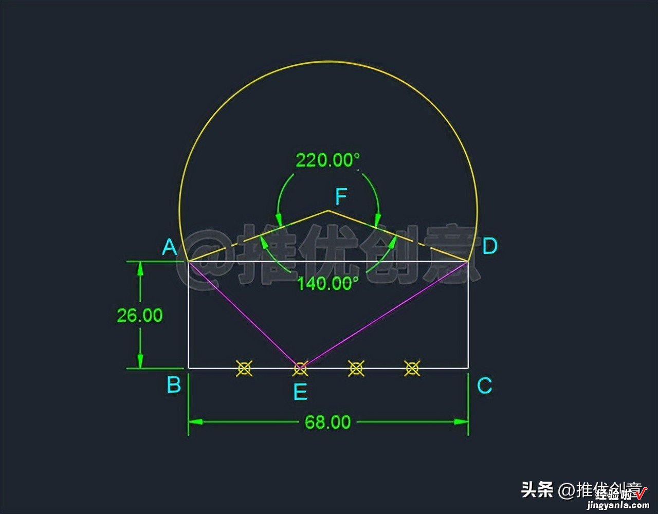 借助定数等分、圆心角、圆周角绘图 CAD 制图 AutoCAD 实战教程