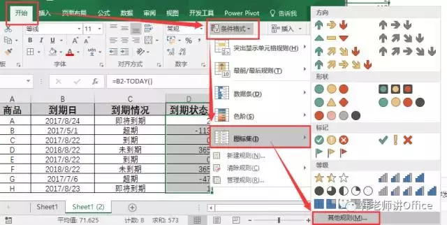 Excel｜商品到期了，文字提醒不醒目，加个图标吧