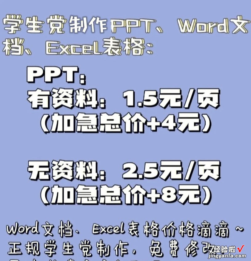 ppt制作收费标准 ppt价格表怎么设计