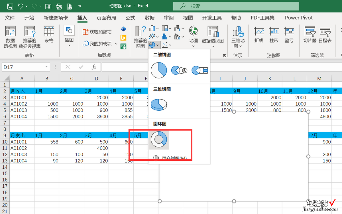 动态图表，1-12个月的数据，仅需制作一个图表就能全部滚动显示