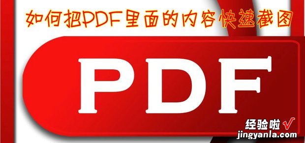 怎么在pdf上截图 在pdf中怎么截屏