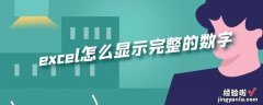 excel表格中的数字怎么正常显示 excel怎么显示完整的数字